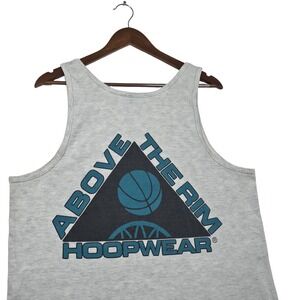 VTG 90s Above The Rim Hoopwear Tank Top Large L Gray Basketball Made in USA ATR